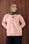Soft Pink Scarf Accent Sweater