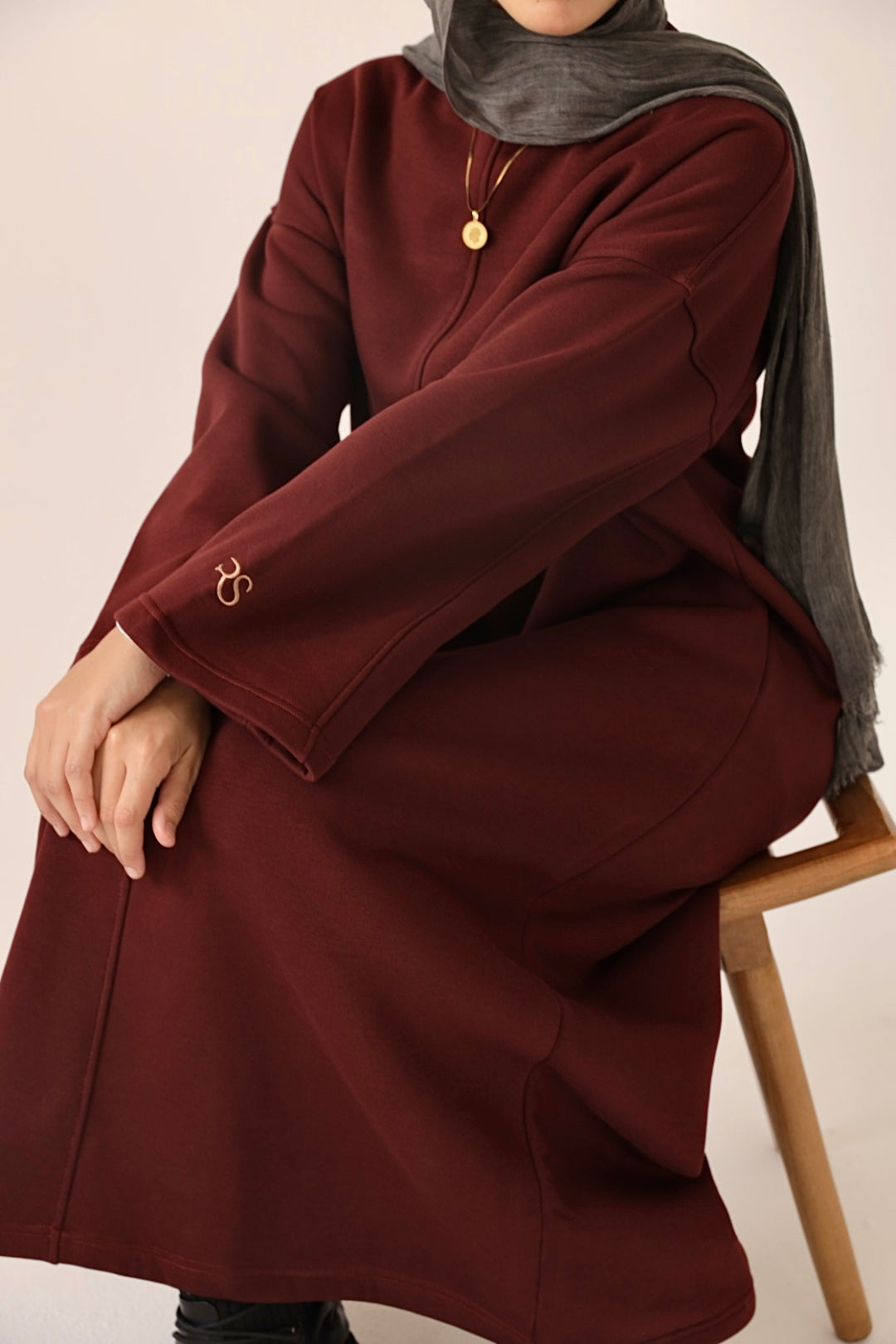 Burgundy Oversized Sweatshirt Dress