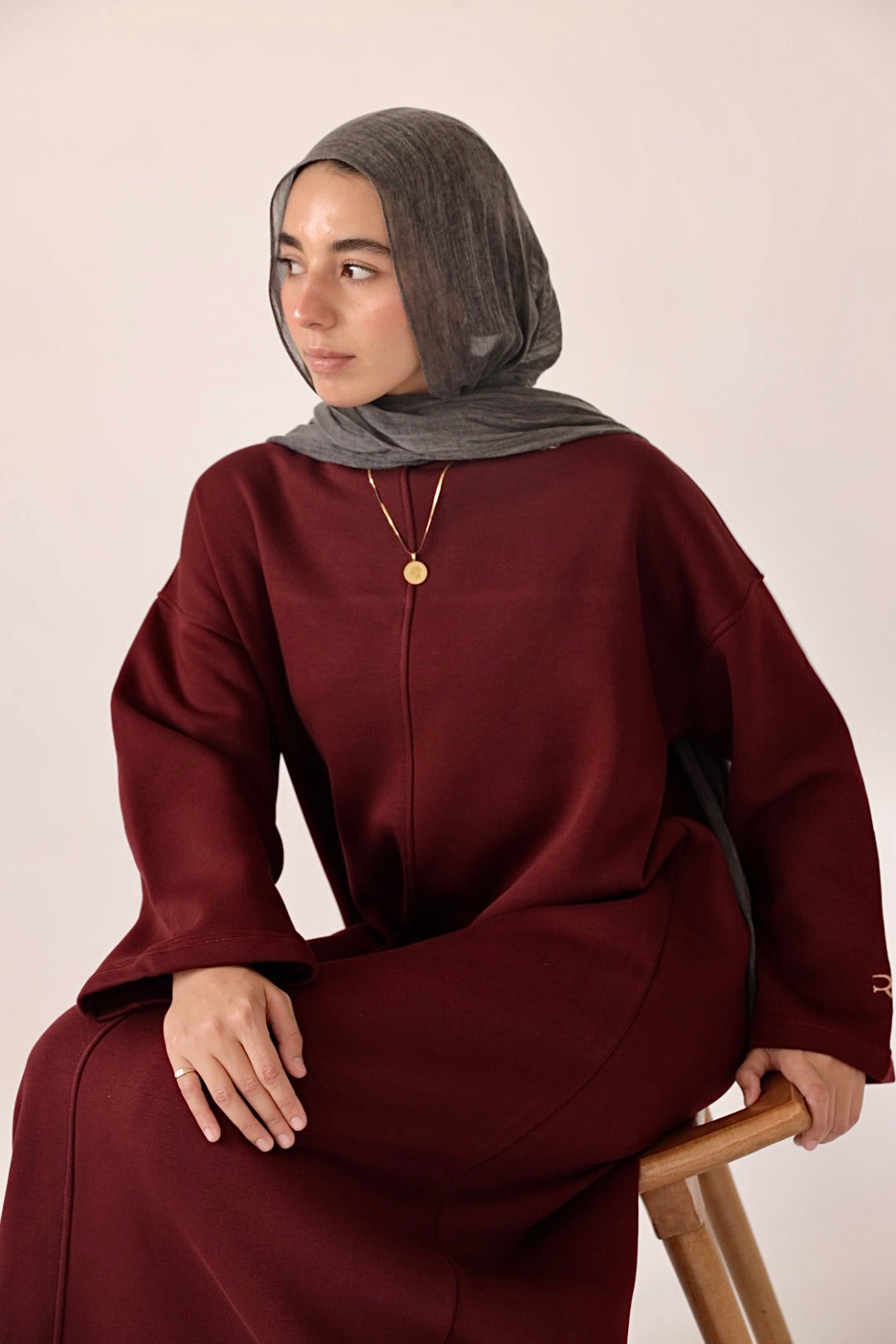 Burgundy Oversized Sweatshirt Dress
