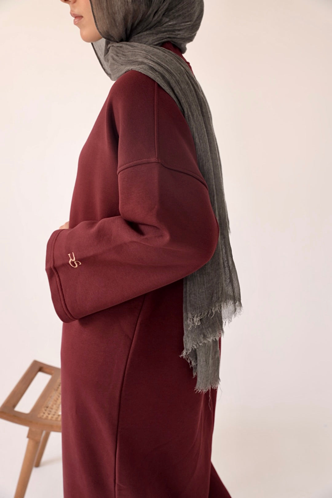 Burgundy Oversized Sweatshirt Dress