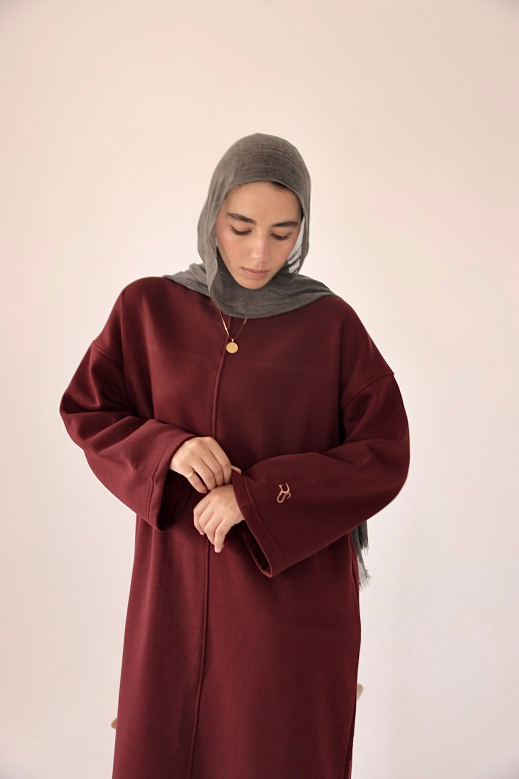 Burgundy Oversized Sweatshirt Dress