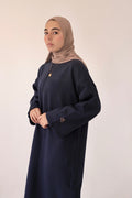 Navy Blue Oversized Sweatshirt Dress