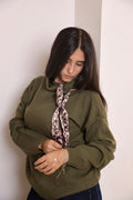 Olive Green Satin Sweater