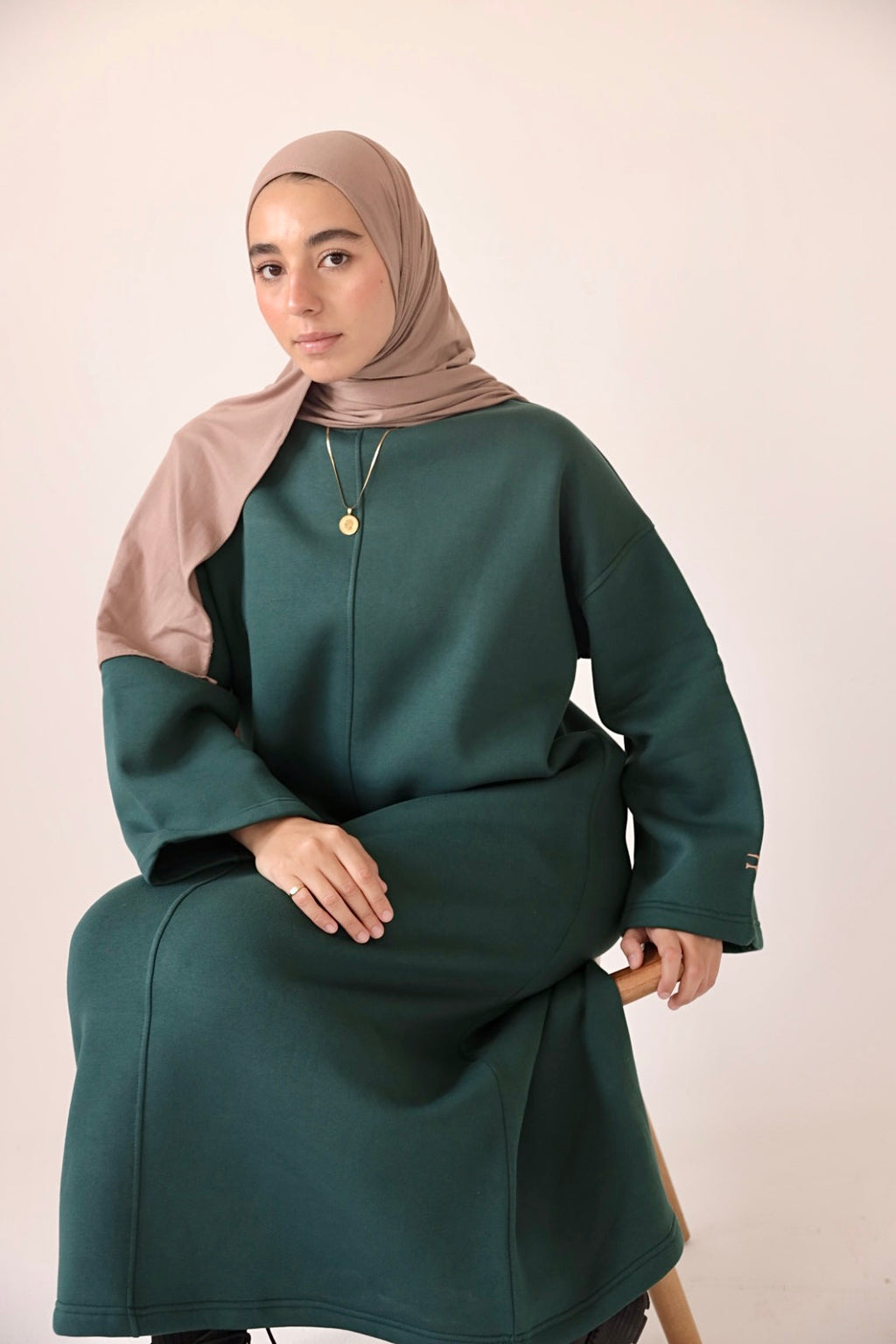 Forest Green Oversized Sweatshirt Dress
