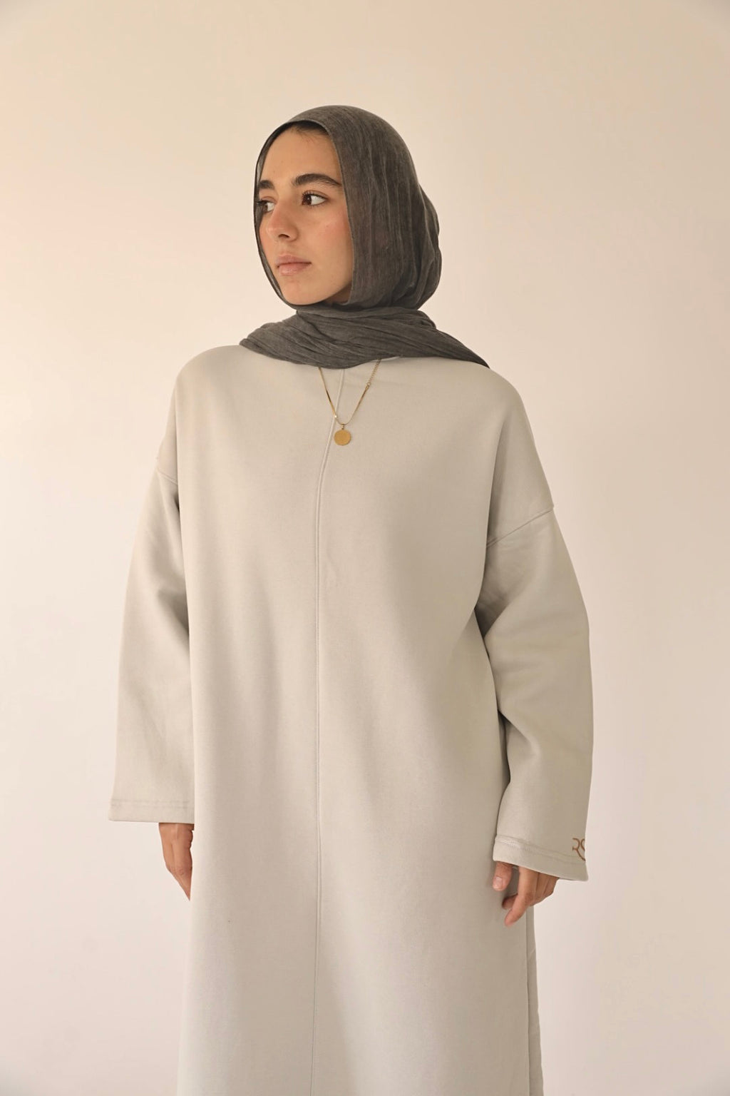 Off-White Oversized Sweatshirt Dress