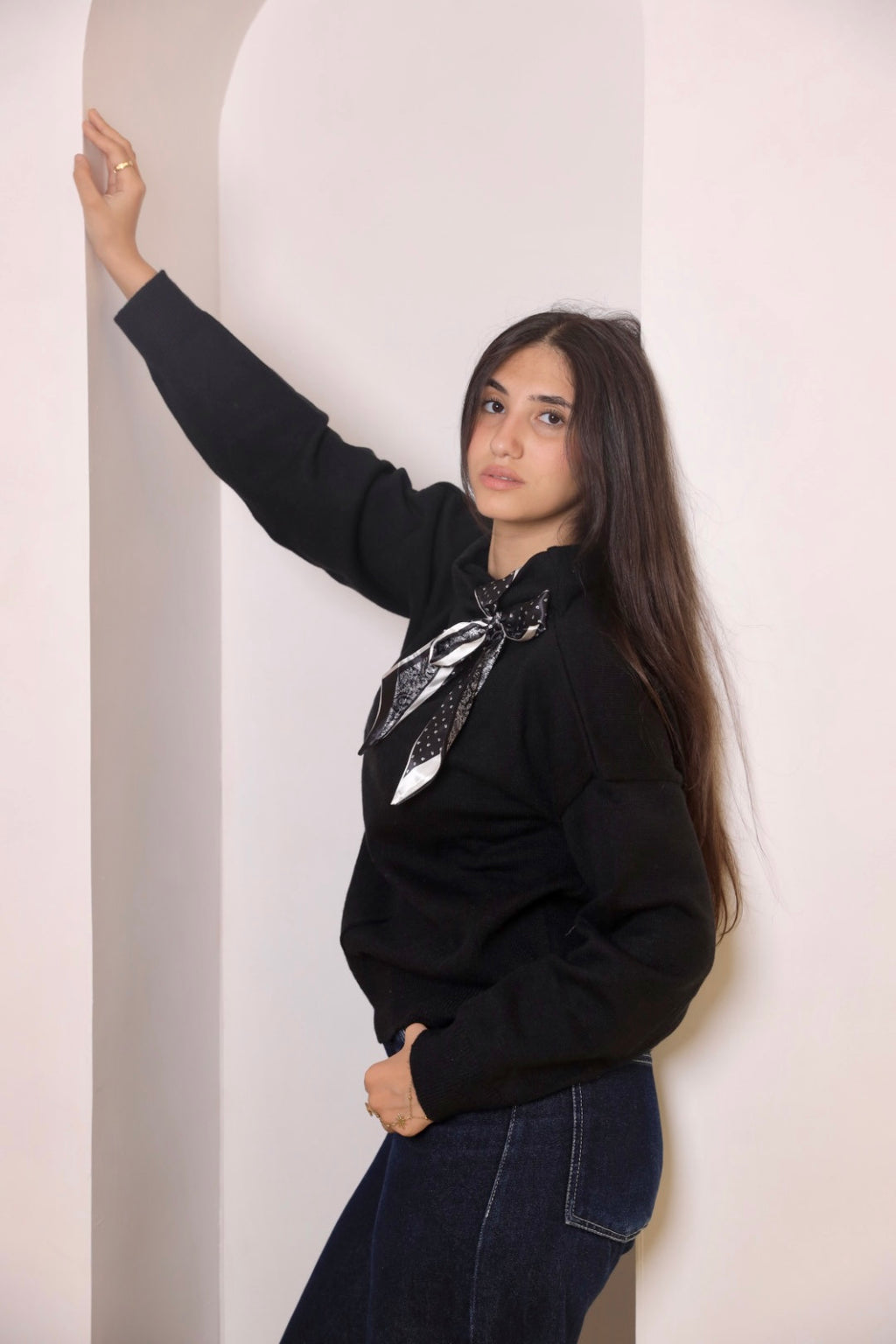 Black Satin Sweater