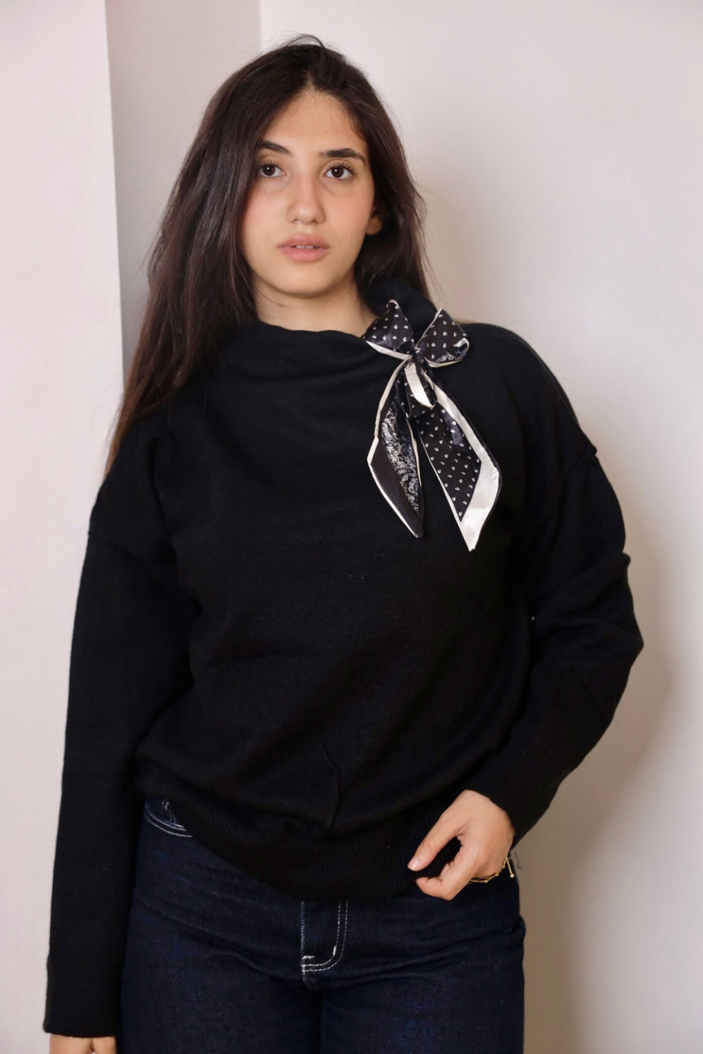 Black Satin Sweater