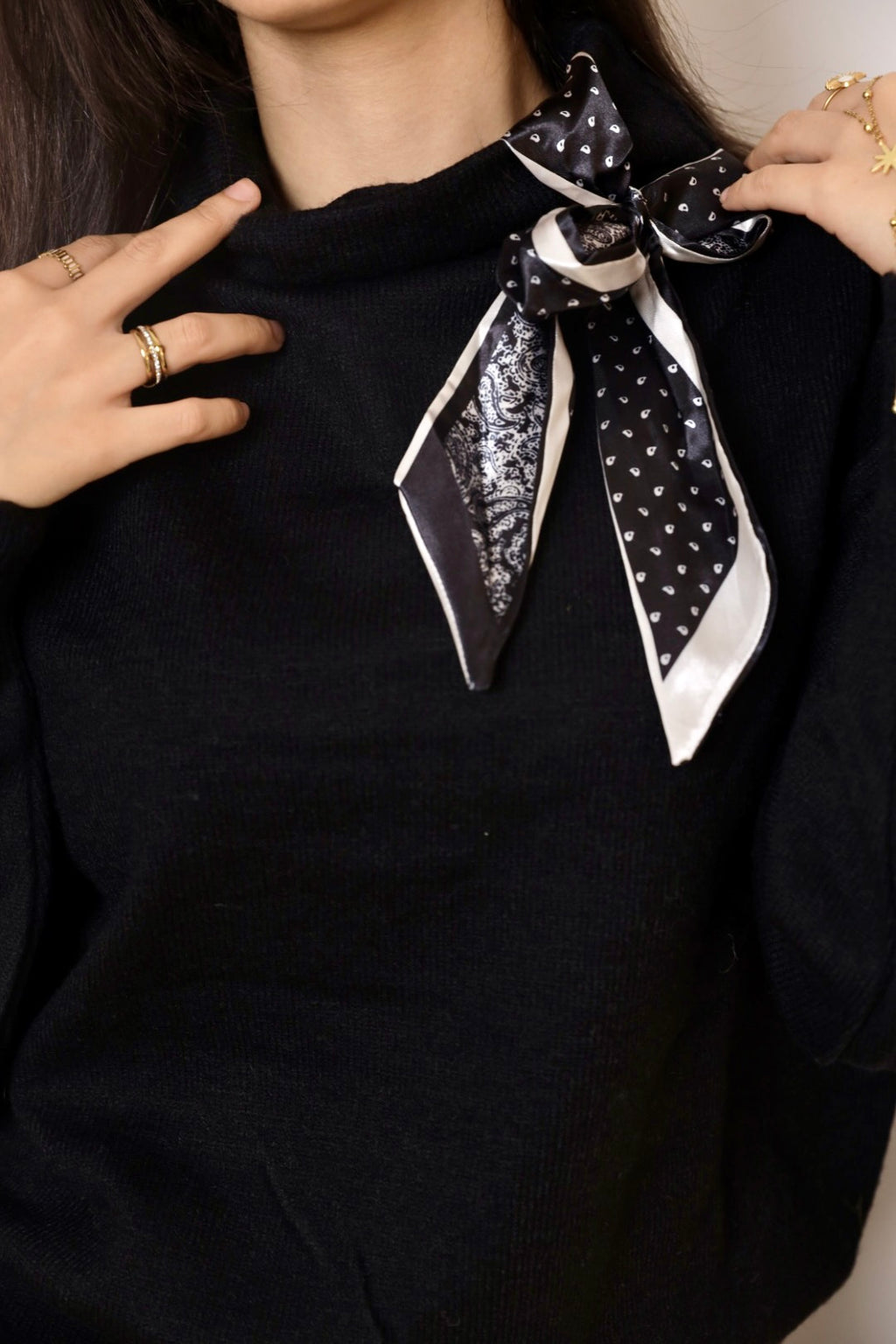 Black Satin Sweater