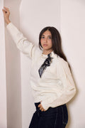 Off-White Satin Sweater