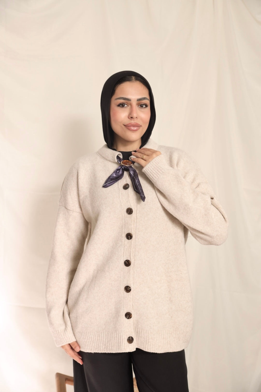 Off-White Brooch Accent Cardigan