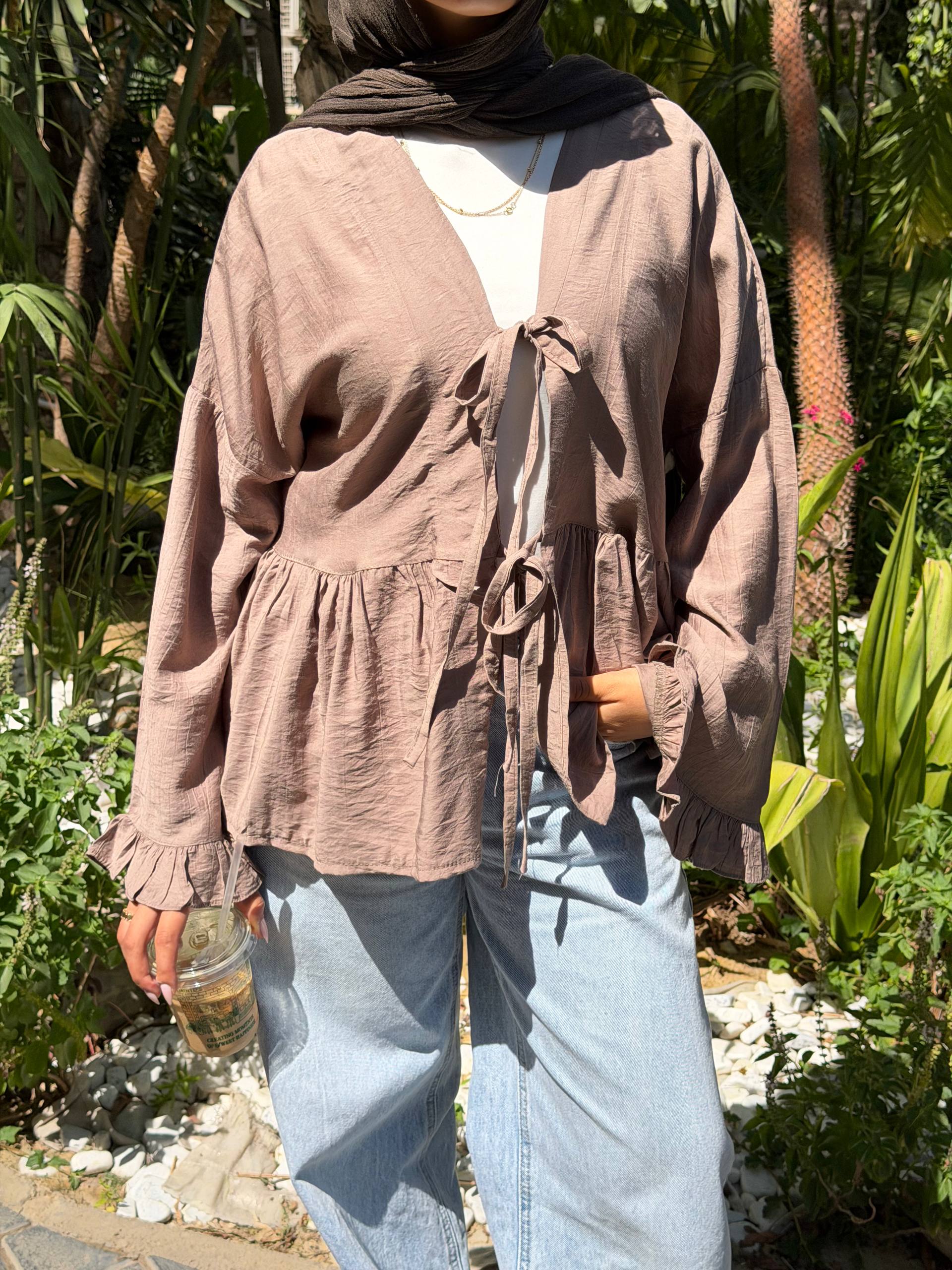 TIE FRONT BLOUSE