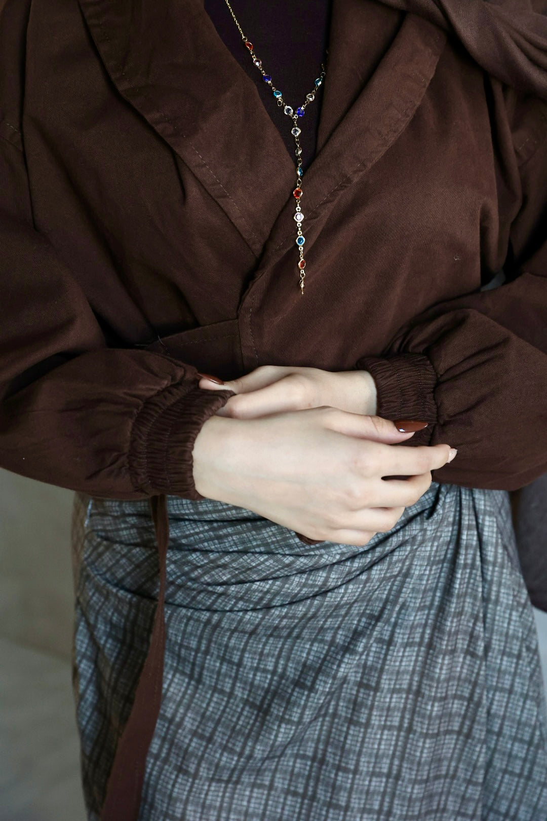BROWN CROSS GABARDINE JACKET