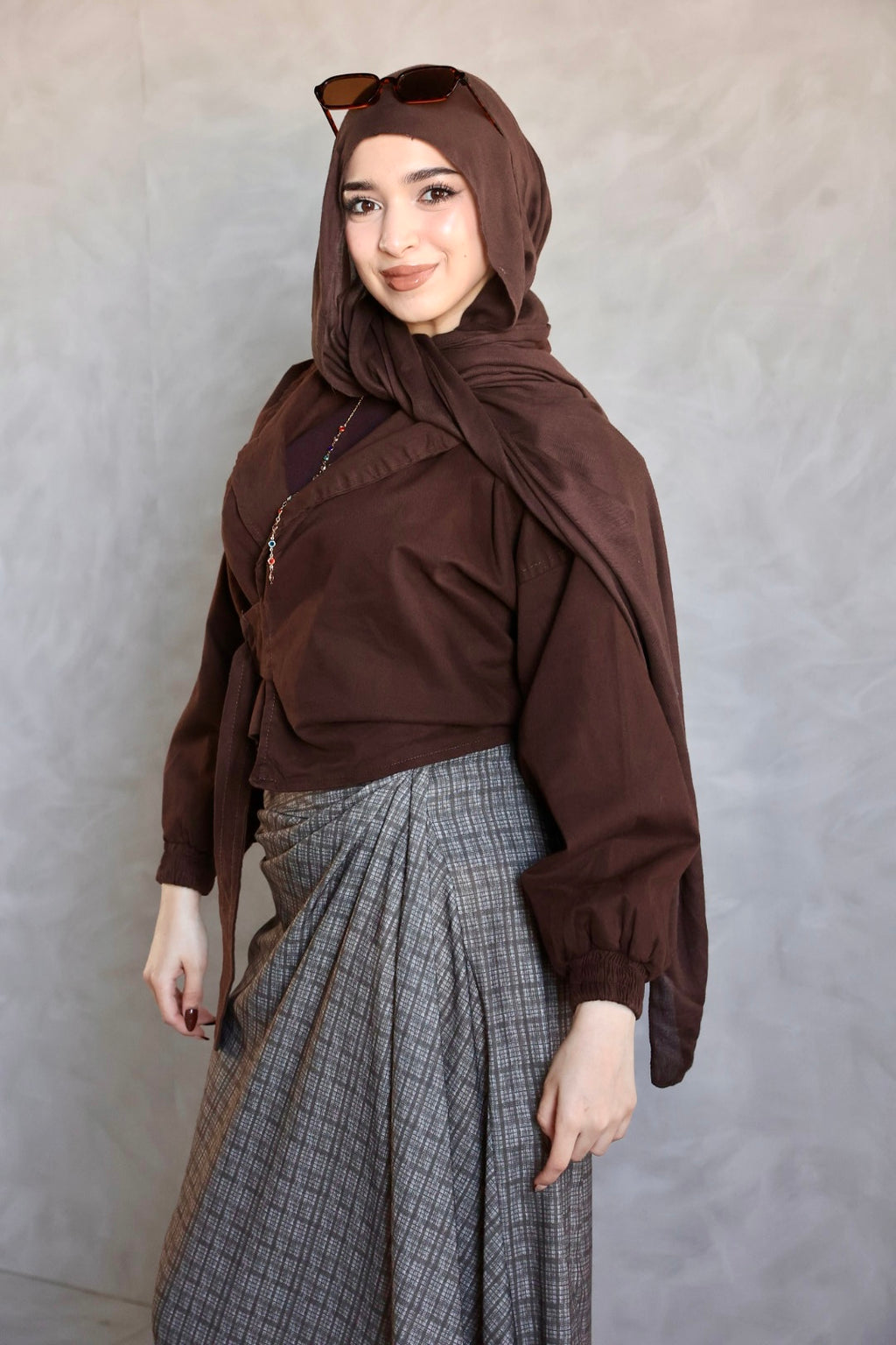 BROWN CROSS GABARDINE JACKET