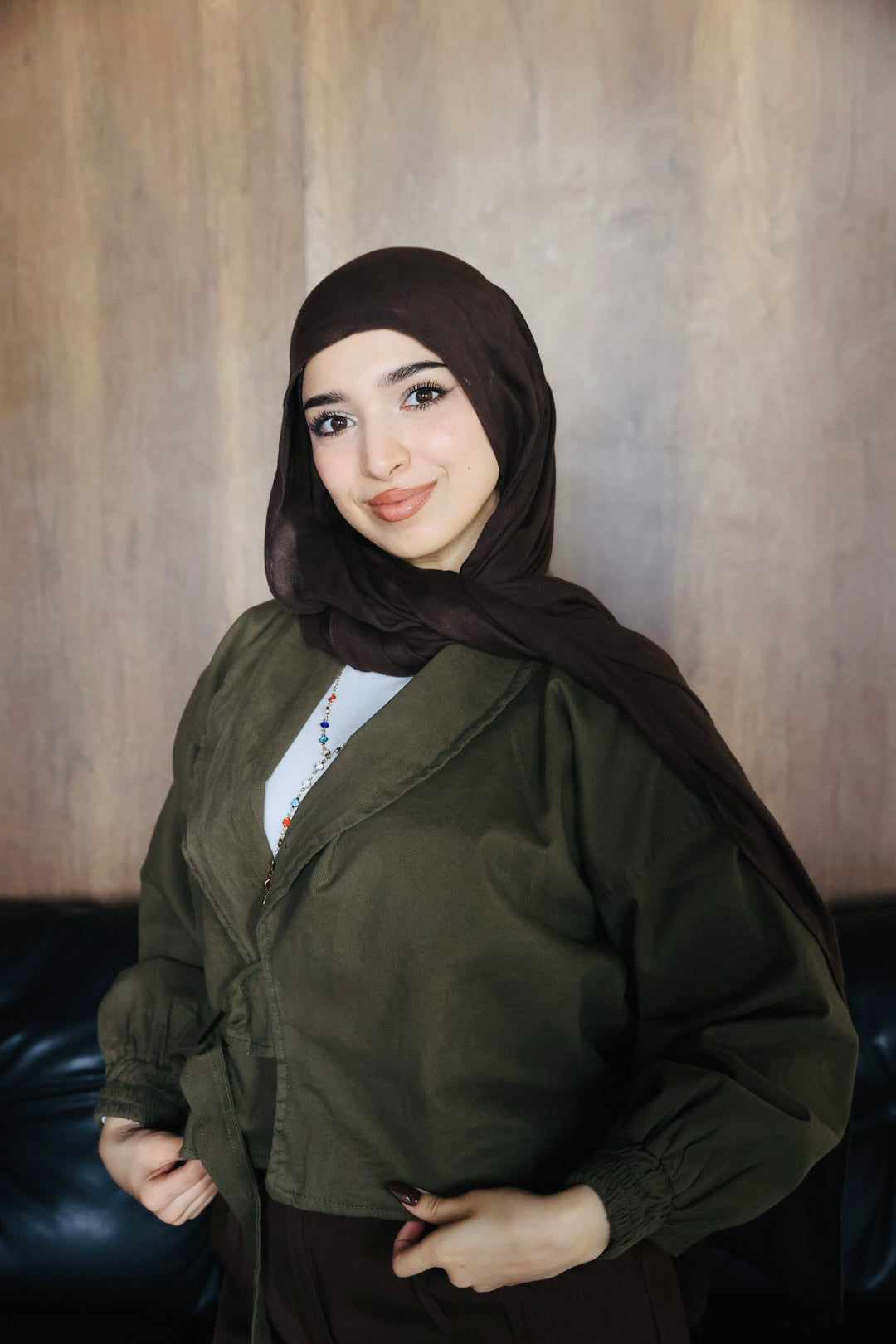 OLIVE CROSS GABARDINE JACKET