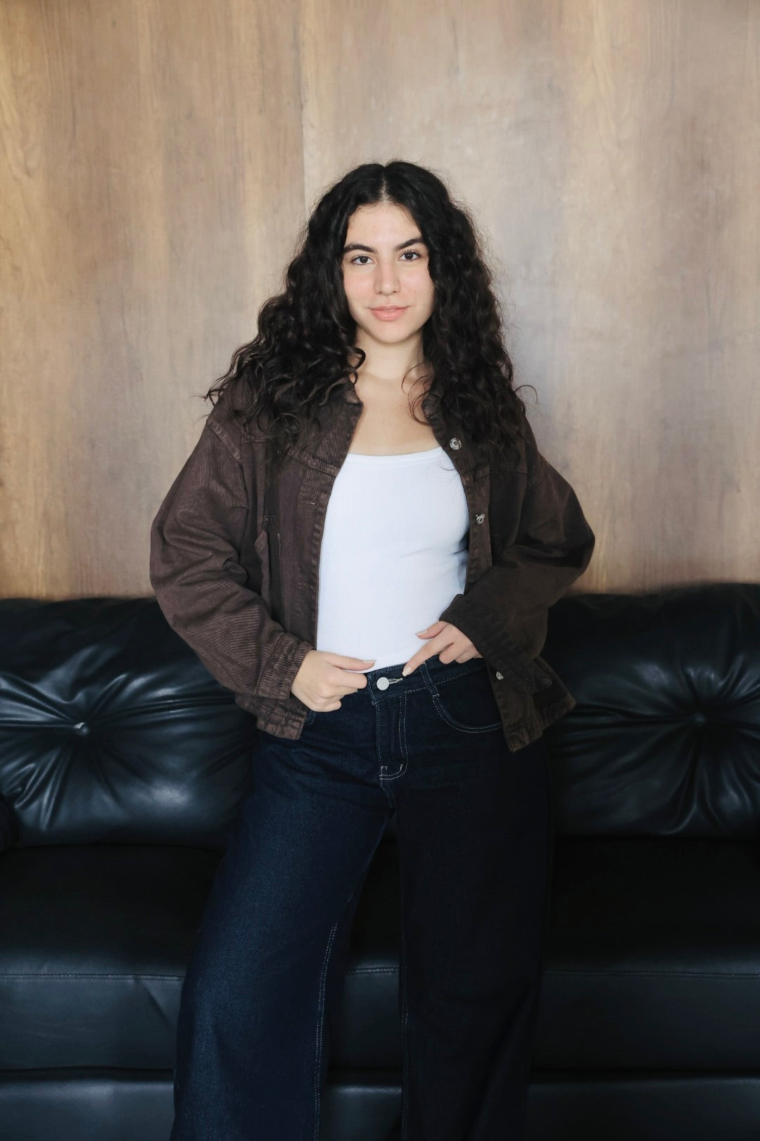 BRWON MOCHA DENIM  JACKET