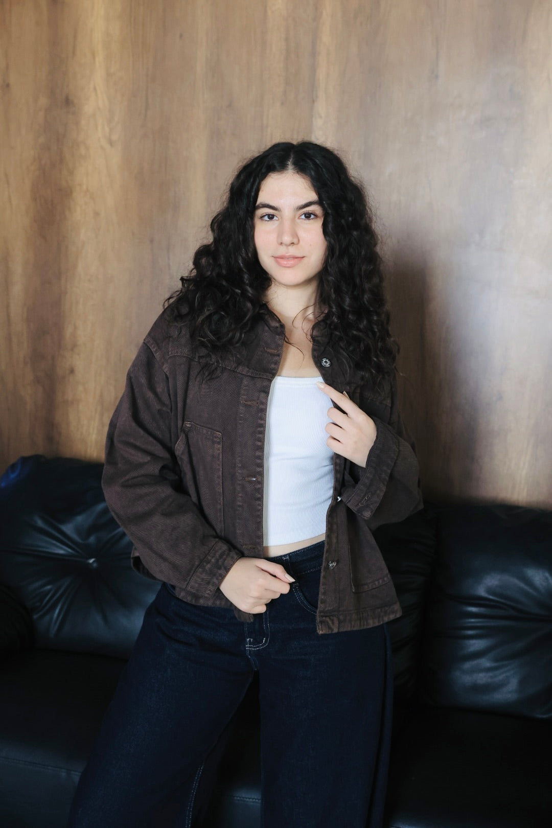 BRWON MOCHA DENIM  JACKET