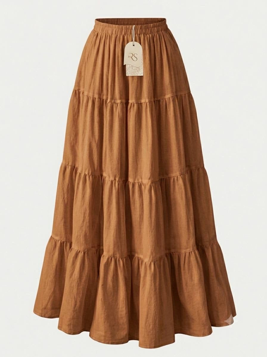TIERED LINEN SKIRT