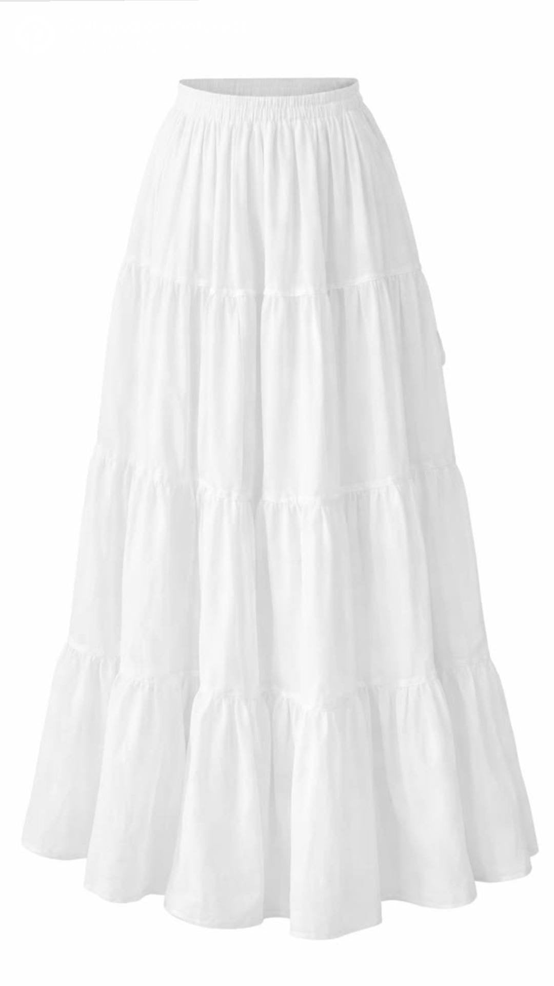TIERED LINEN SKIRT