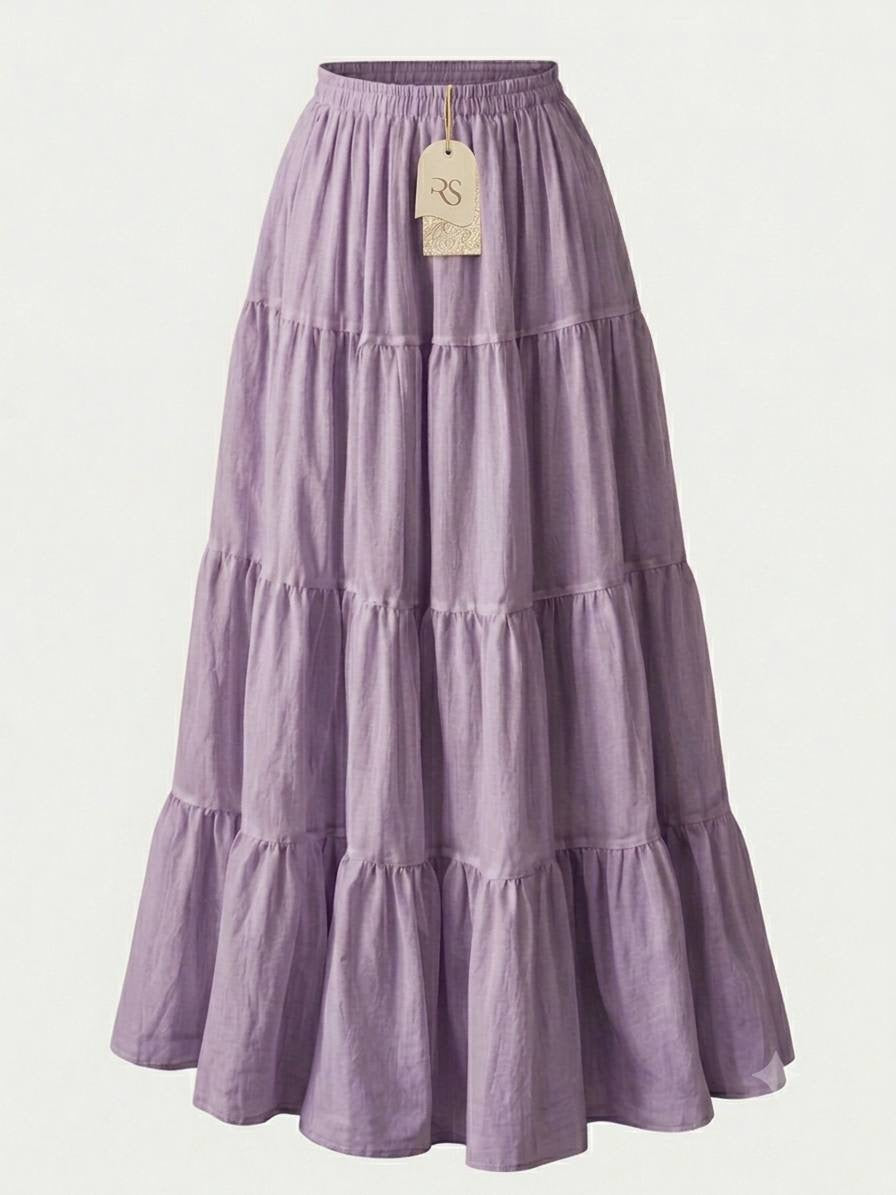 TIERED LINEN SKIRT