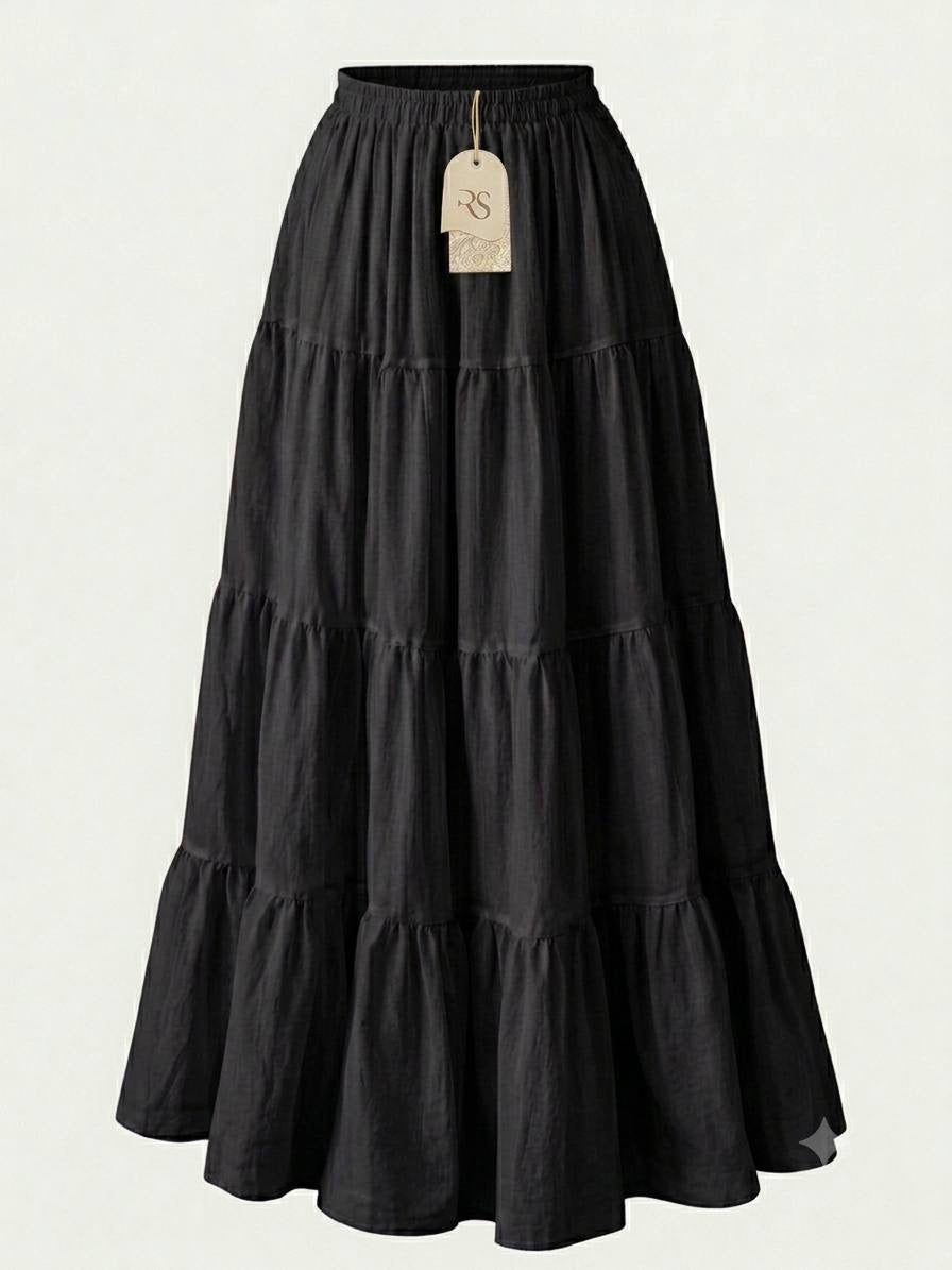 TIERED LINEN SKIRT
