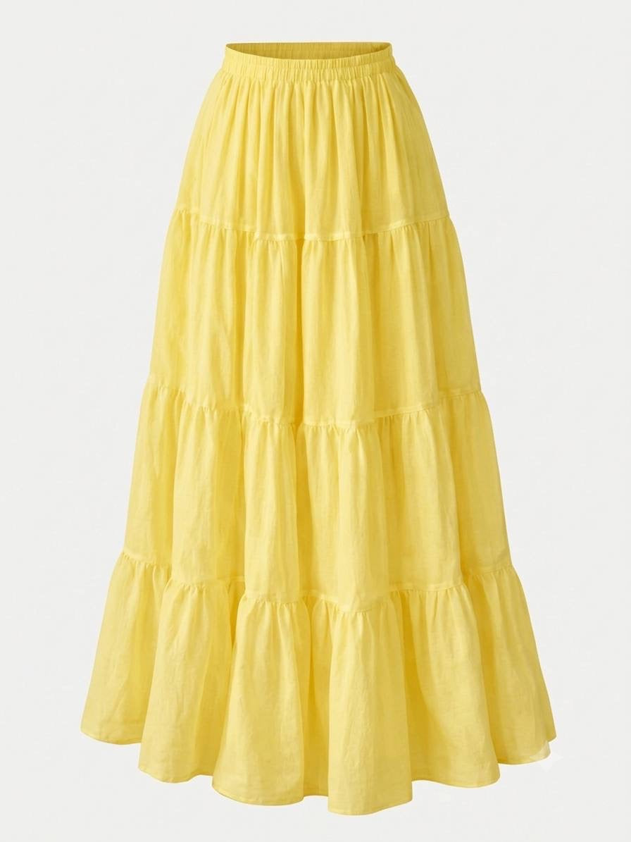TIERED LINEN SKIRT