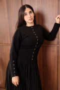Black Ribbed Waist Cardigan
