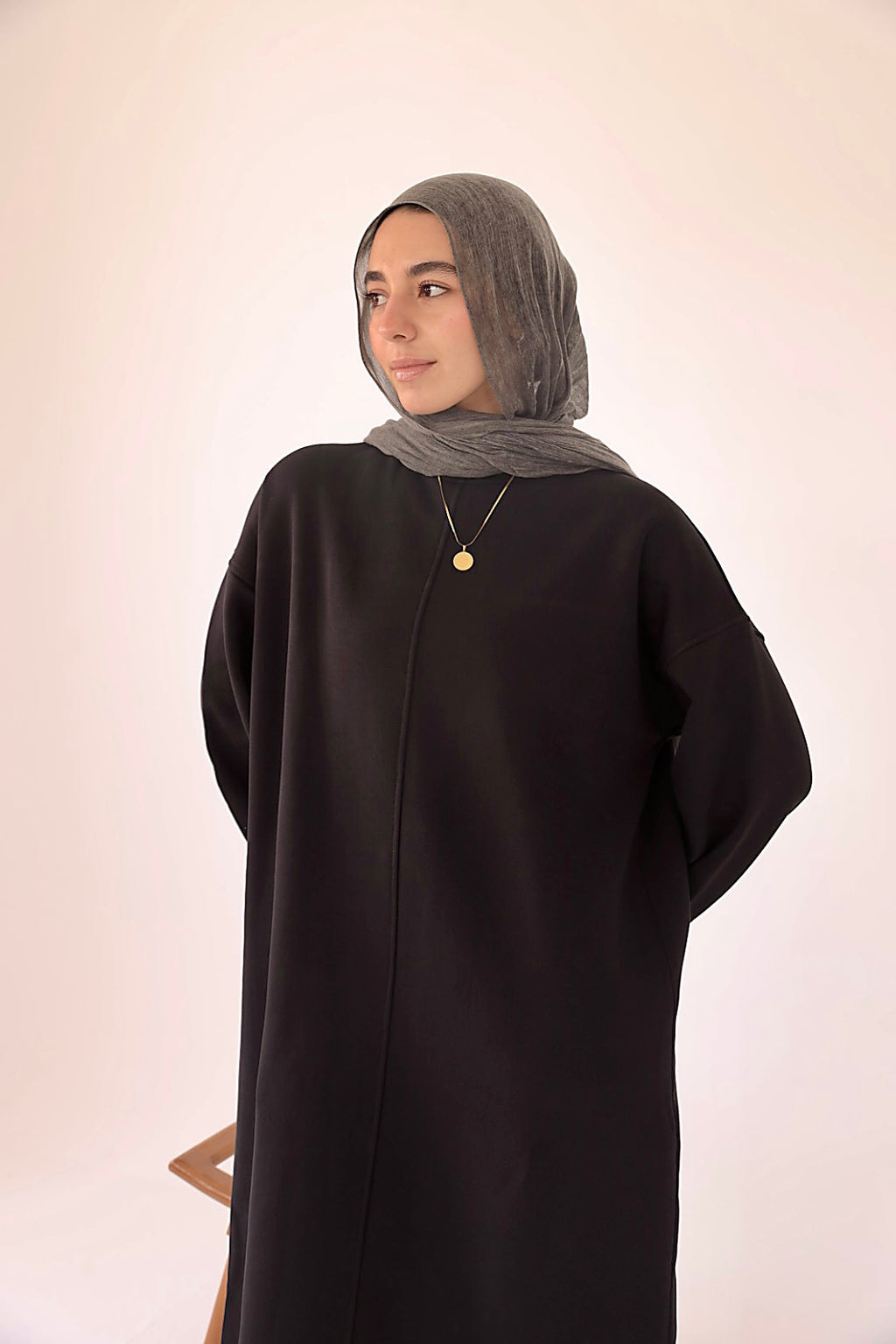 Black Oversized Sweatshirt Dress