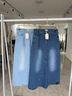 CROSSLINE DENIM SKIRT