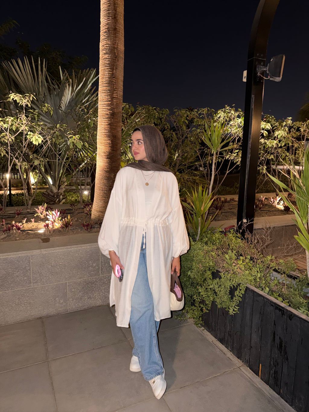 GATHERED WAIST CARDIGAN