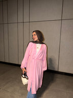 GATHERED WAIST CARDIGAN