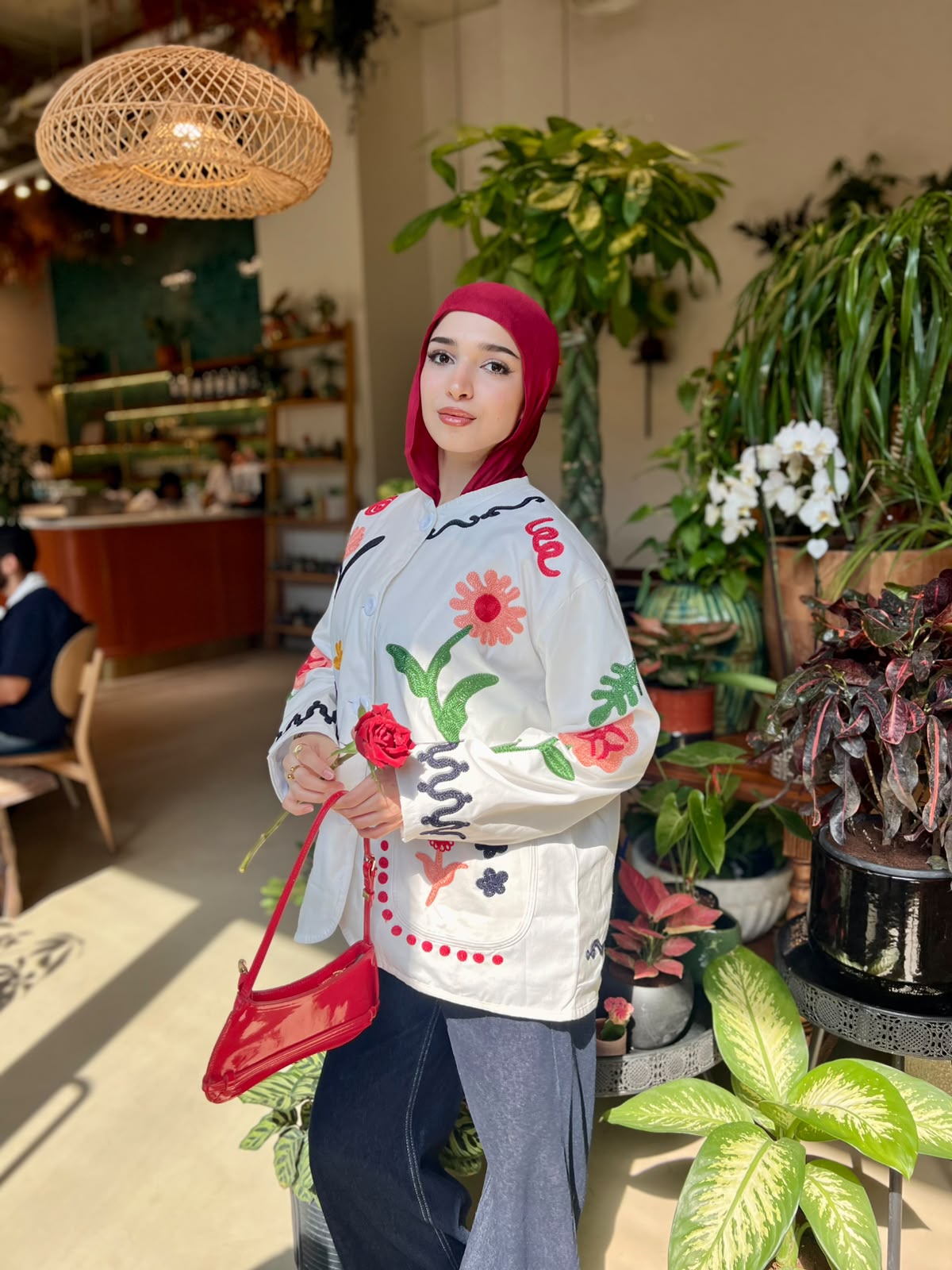 WHITE BLOOM ART JACKET