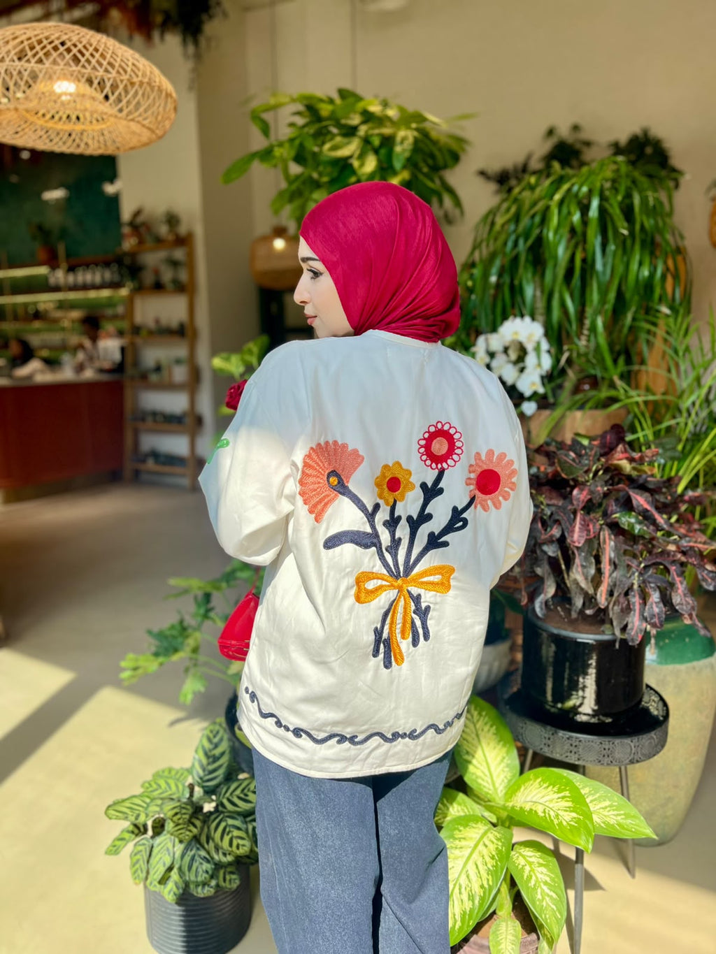 WHITE BLOOM ART JACKET