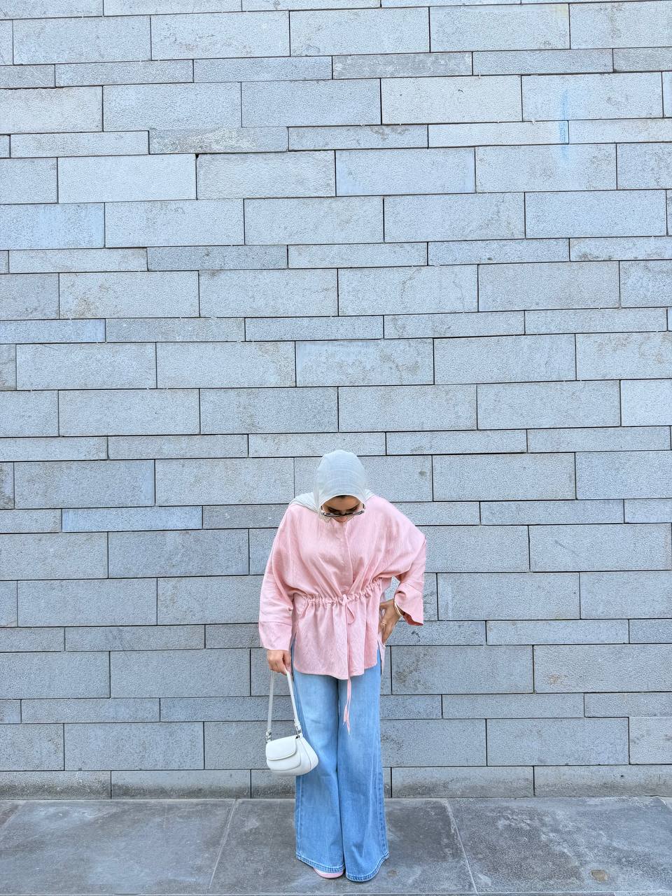 GATHERED WAIST BLOUSE