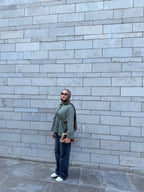 GATHERED WAIST BLOUSE