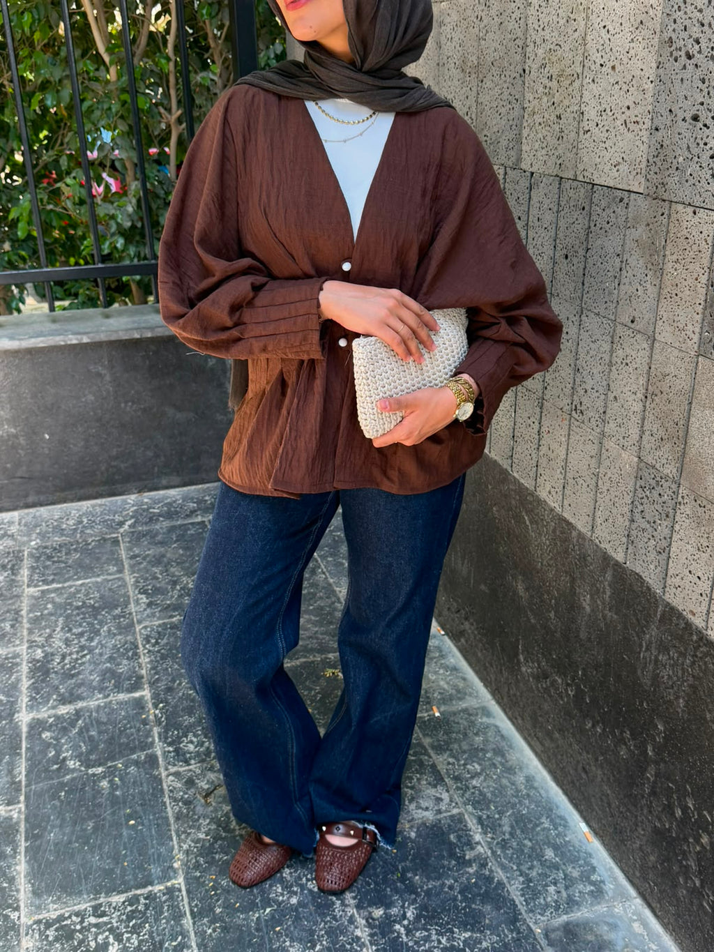 FLARED WAIST BLOUSE